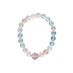 Summer Light | Morganite Bracelet - Morganite, rose quartz, sterling silver bracelet product photograph